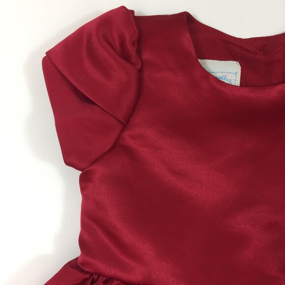 Marmellata Girl's Red Dress Rosette Tulle Underlay Fancy Party Holiday Size 4T - Picture 4 of 16